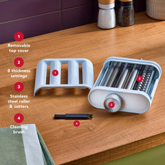 KitchenAid gros plan sur rouleaux lisses garantissant épaisseur uniforme