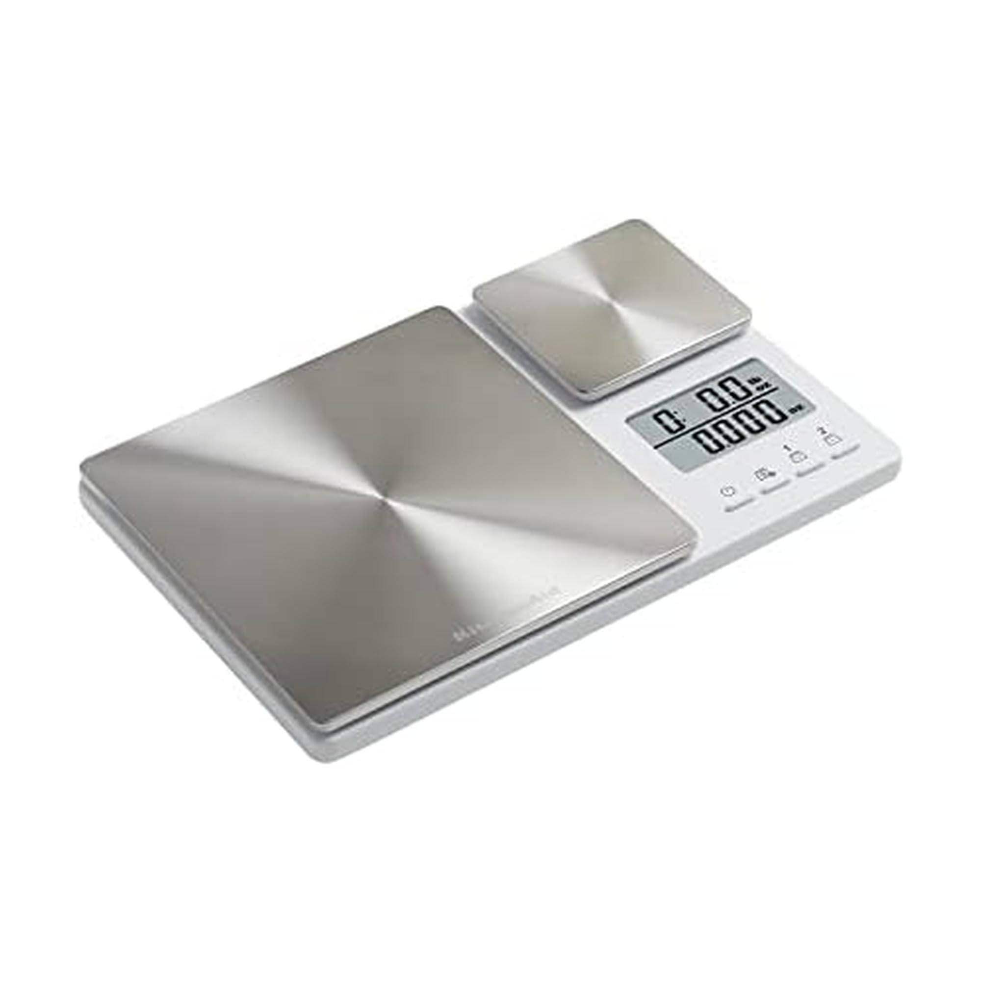 KitchenAid vue de face blanc montrant double plateau et design compact avantage rangement