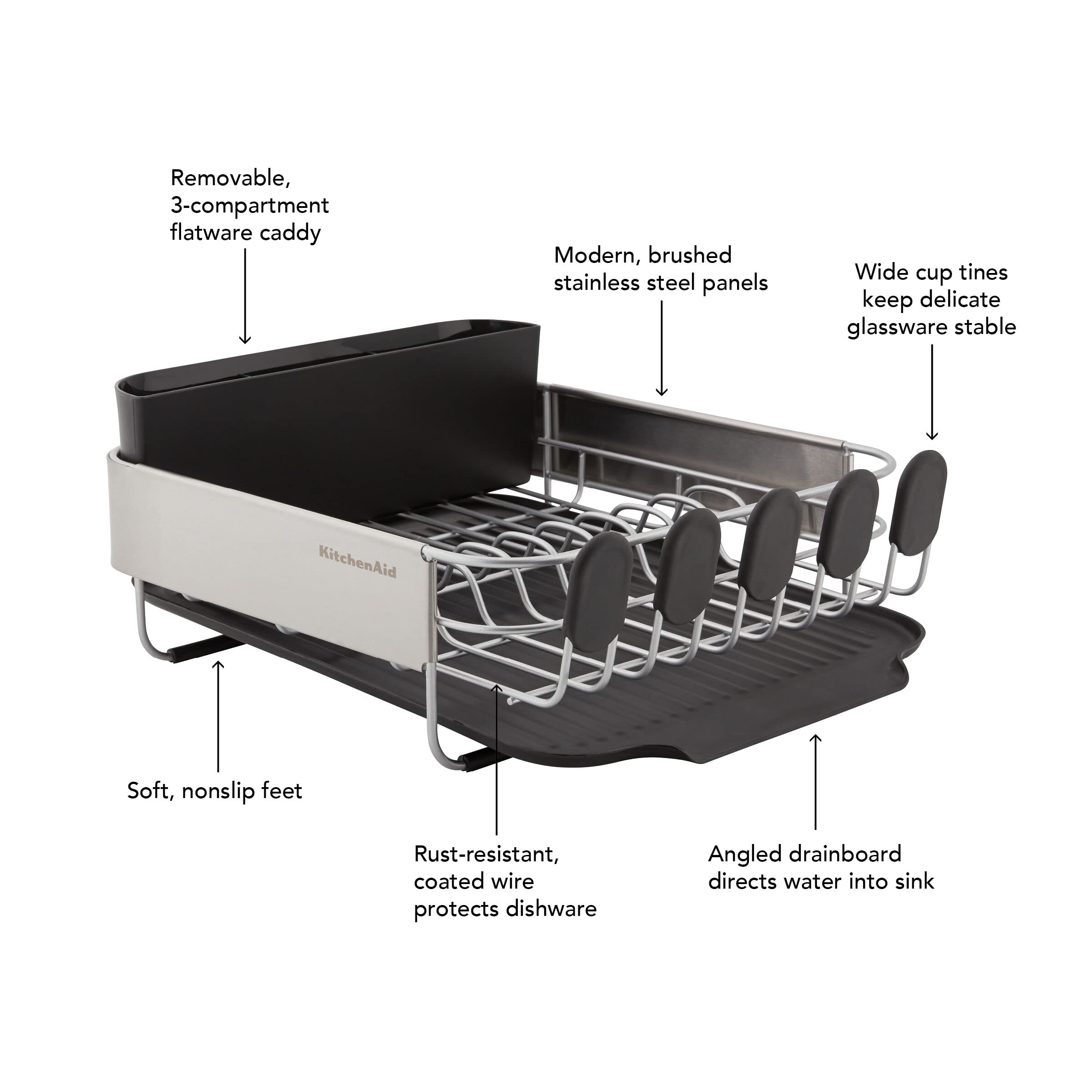 KitchenAid panneau inox robuste résistant à l'usage quotidien