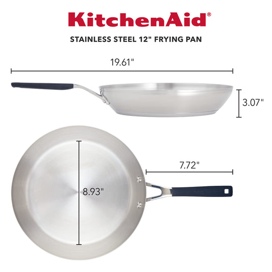 KitchenAid détail latéral montrant épaisseur et construction multicouche pour chaleur uniforme