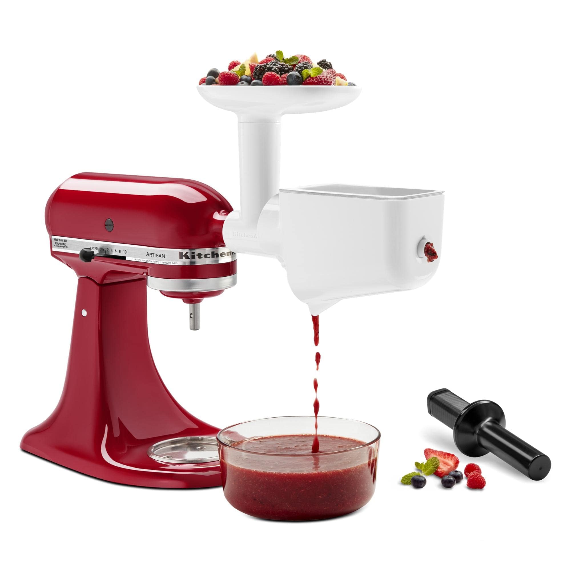 KitchenAid gros plan cône tamisant retirant peaux, texture plus lisse
