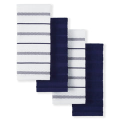 KitchenAid torchon face avant montrant design rayé et couleur cobalt, esthétique utile