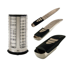 KitchenArt ensemble face montrant les trois outils ajustables, gain de place visible