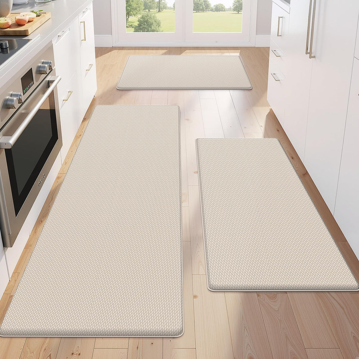 KitchenClouds tapis face avant khaki montrant un look propre et protecteur