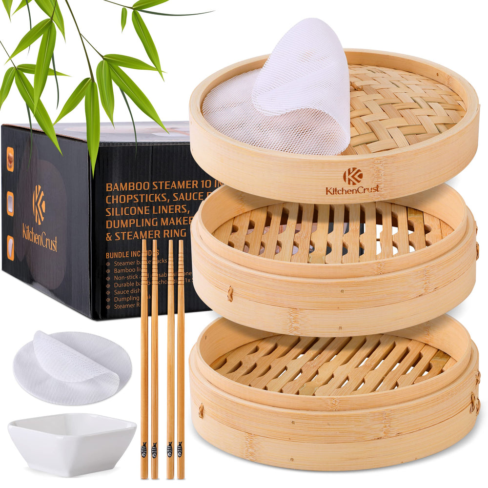 KitchenCrust panier vapeur avant montrant finition en bambou, cuisson naturelle