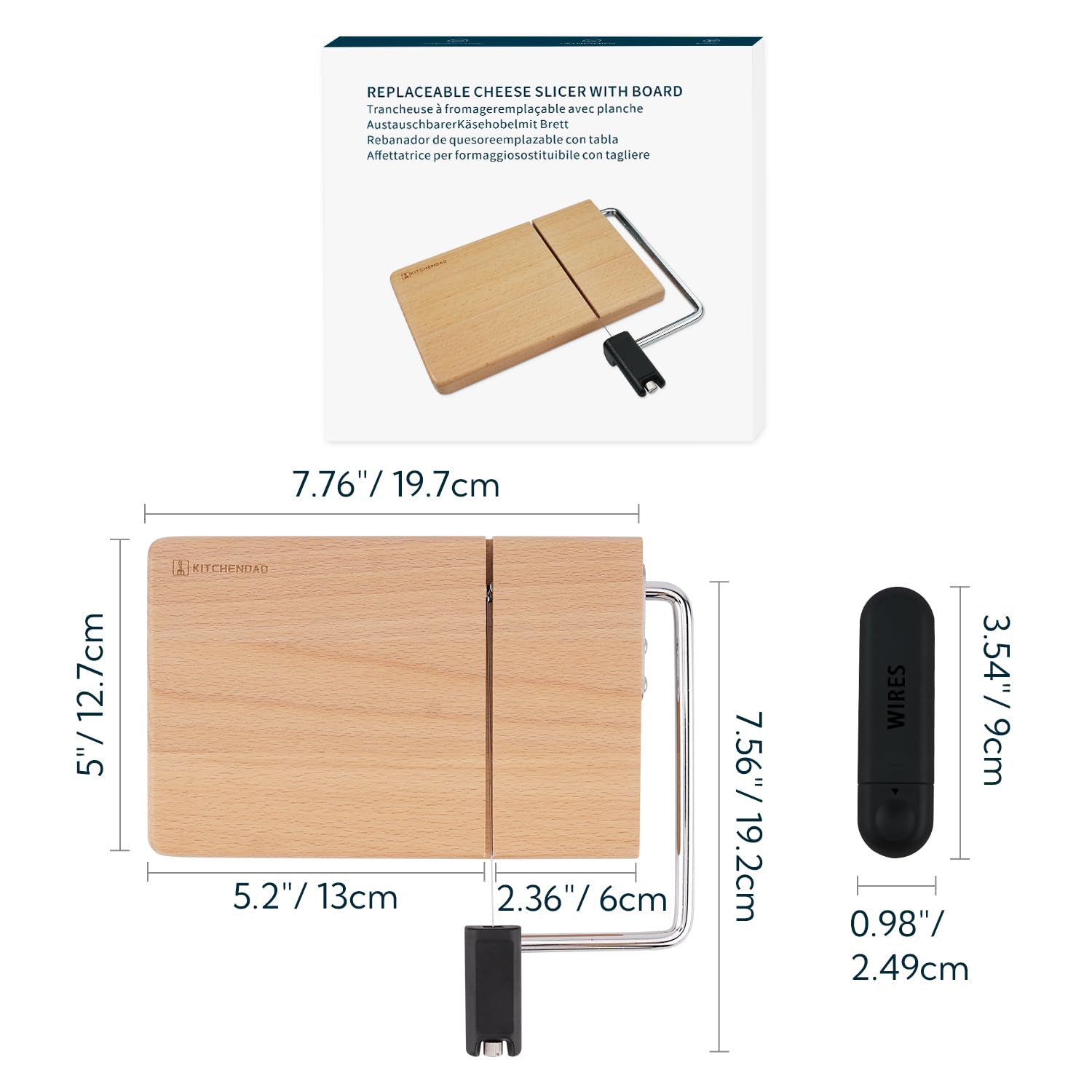 KITCHENDAO comparaison taille montrant échelle et ergonomie de la planche