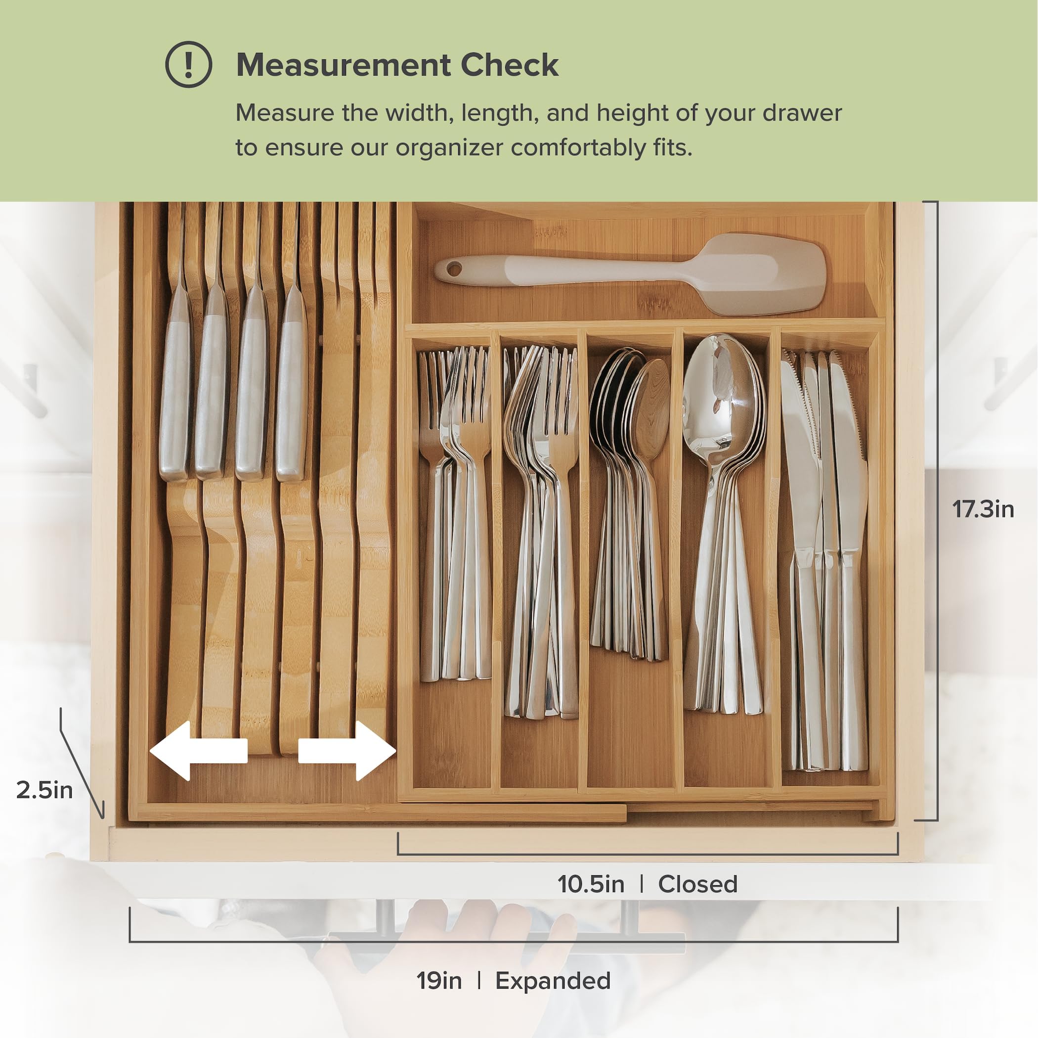 KitchenEdge comparaison taille avec main montrant dimensions compactes pratiques