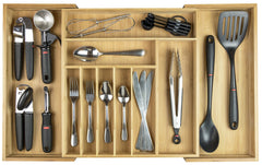 KitchenEdge vue avant du range-couverts bambou, organisation élégante