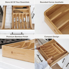 KitchenEdge organiseur installé dans un tiroir illustrant ajustement parfait