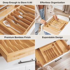KitchenEdge installé dans un tiroir avec couverts, accès rapide et ordonné