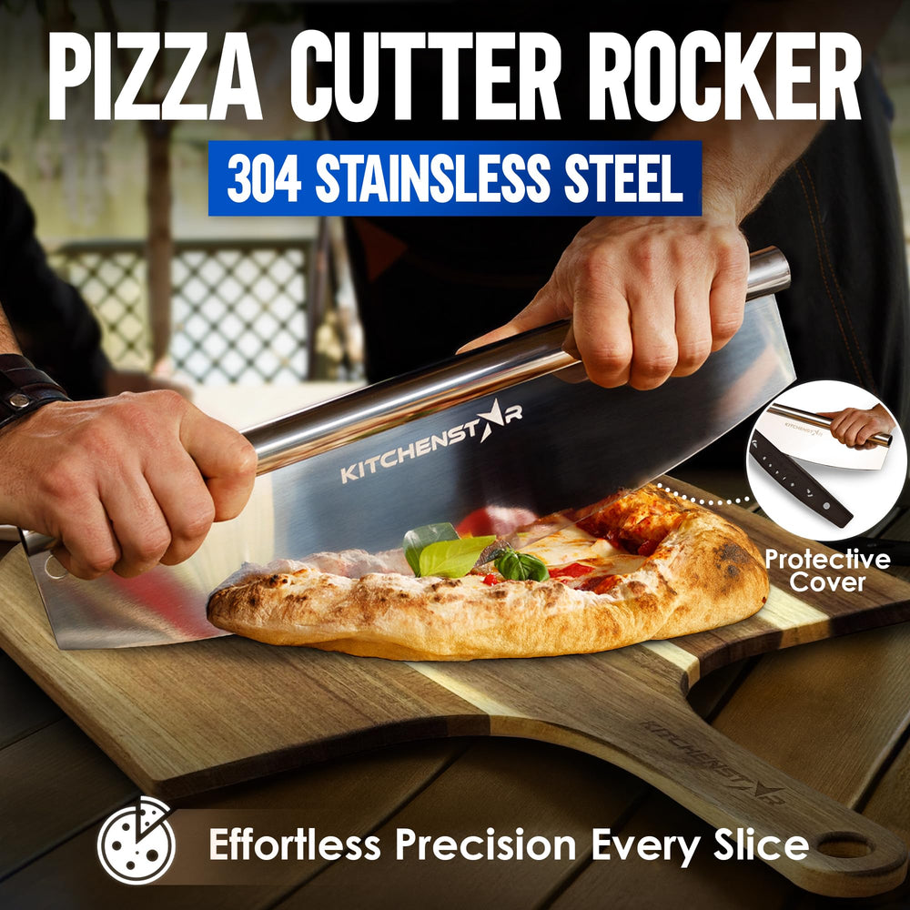 KitchenStar coupe-pizza rocker tranchant une part pour coupe nette et rapide