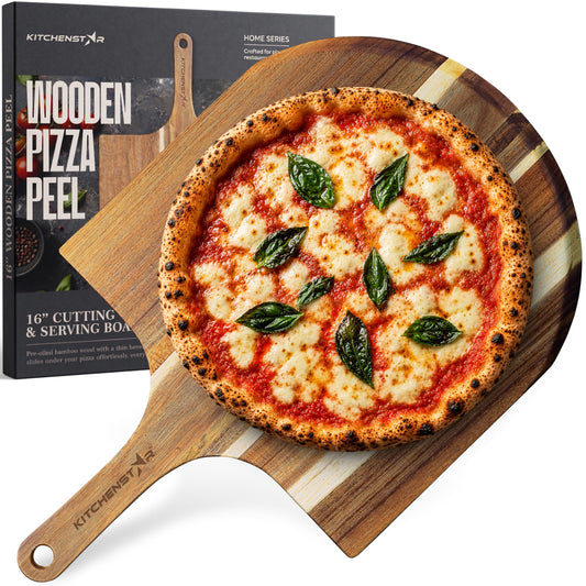 KitchenStar pelle à pizza vue de face pour transfert facile
