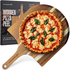 KitchenStar pelle à pizza vue de face pour transfert facile