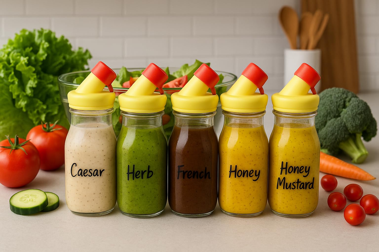 kitchentoolz flacons remplis huiles et vinaigres, organisation pratique en cuisine