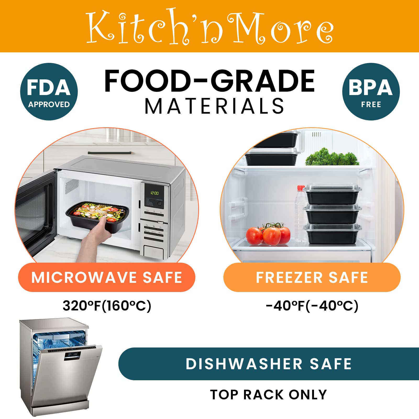 Kitch’nMore boîtes empilées dans un frigo montrant gain de place