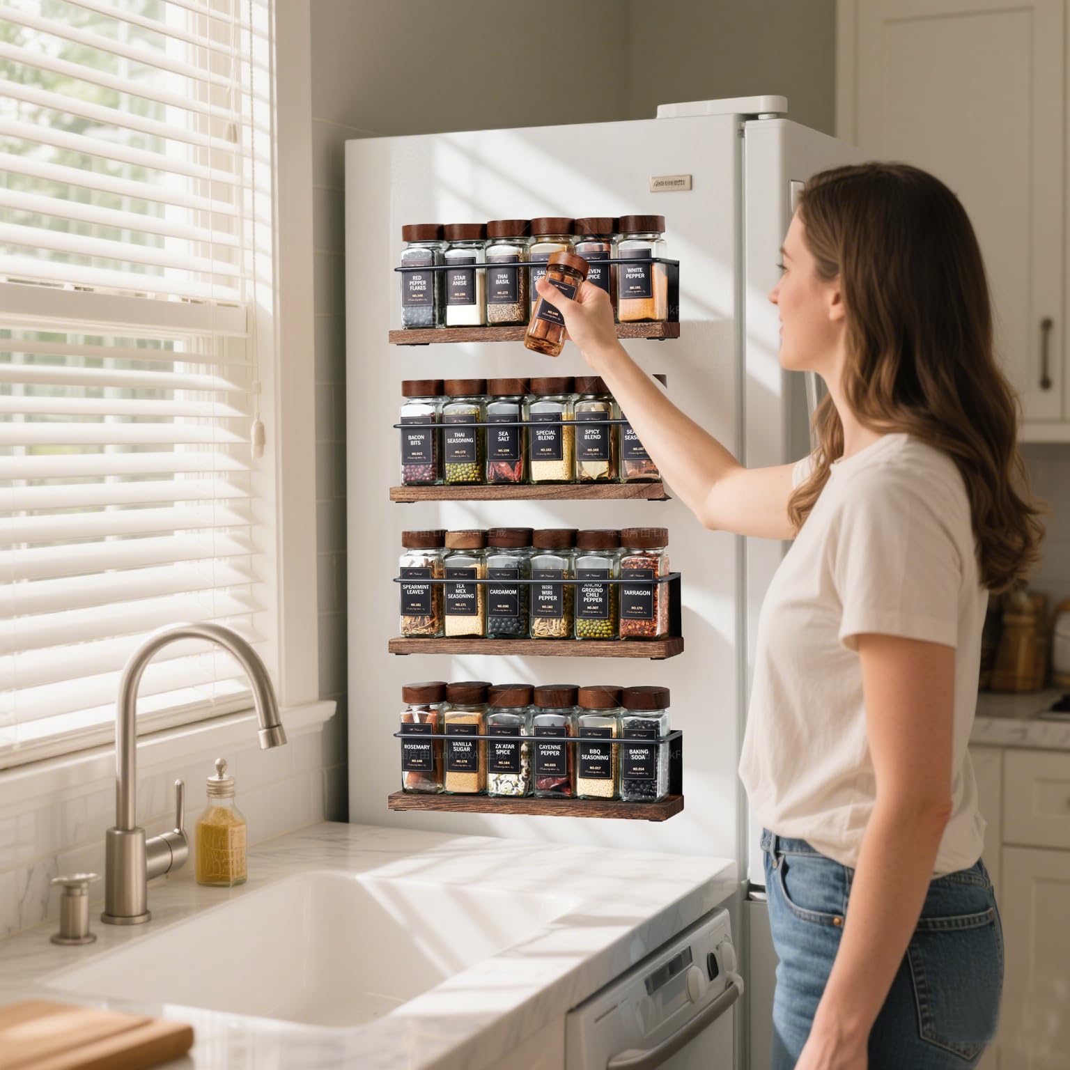 KitHero utilisation sur porte de réfrigérateur optimisant l’espace de la cuisine
