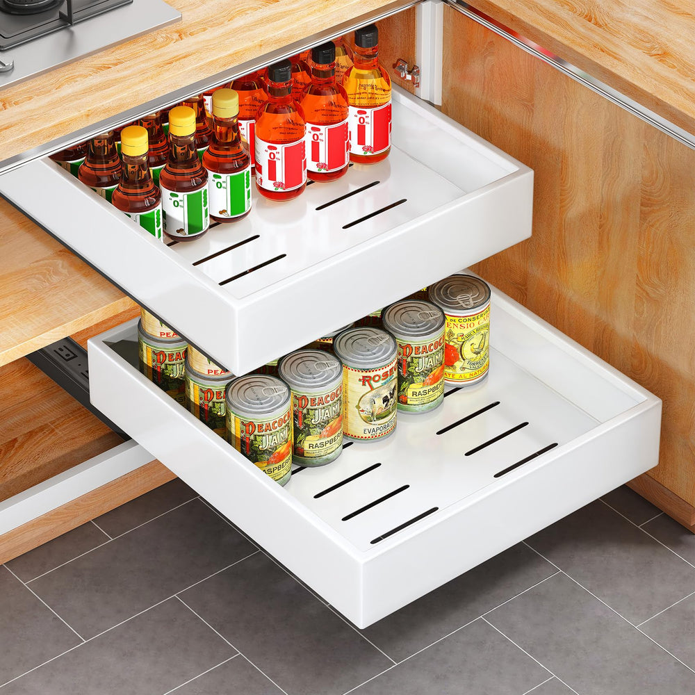 Kitstorack vue avant du tiroir blanc montrant rangement robuste