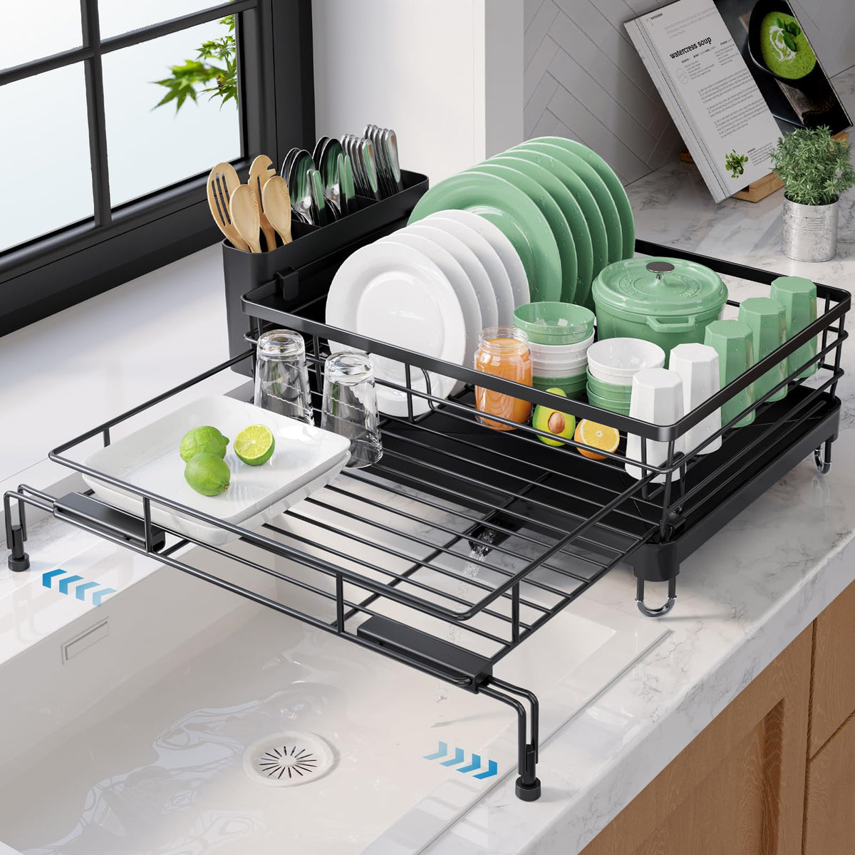 Kitsure vue frontale du rack déployé montrant gain de place