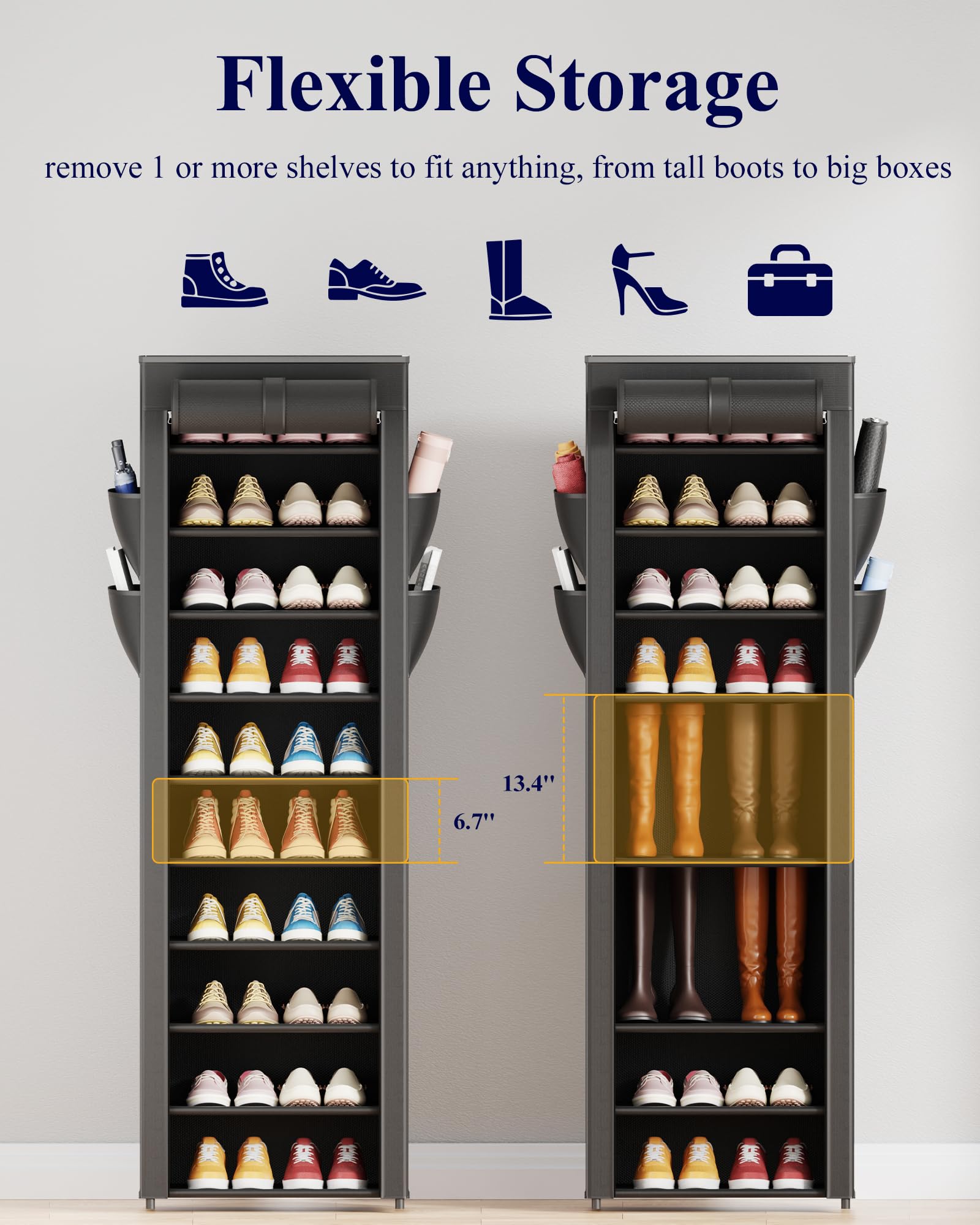 Kitsure étagères soutenant talons et baskets sans affaissement