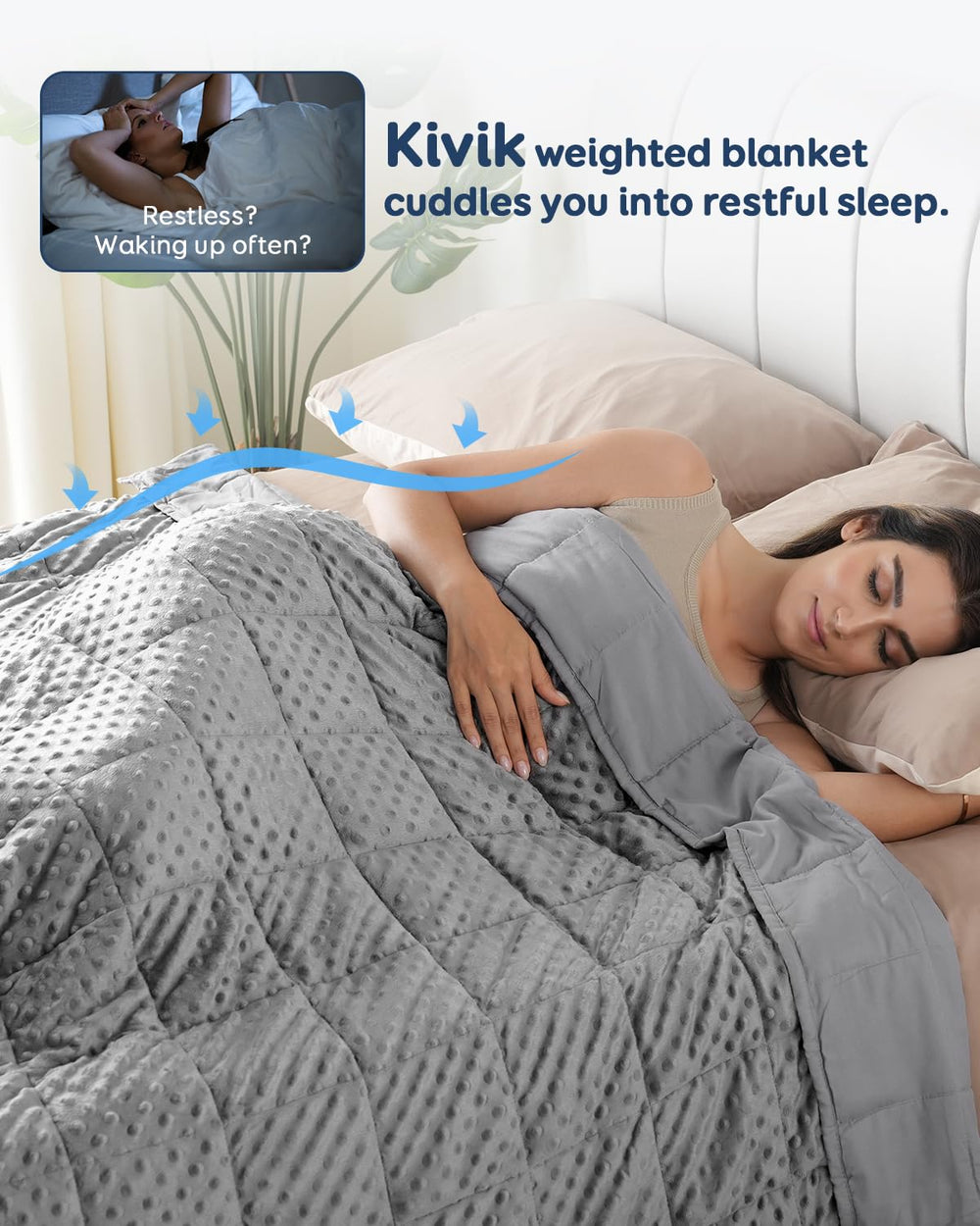 Kivik gros plan minky montrant douceur pour nuits plus chaudes