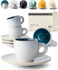 KIVY tasse espresso ensemble devant montrant un design italien élégant