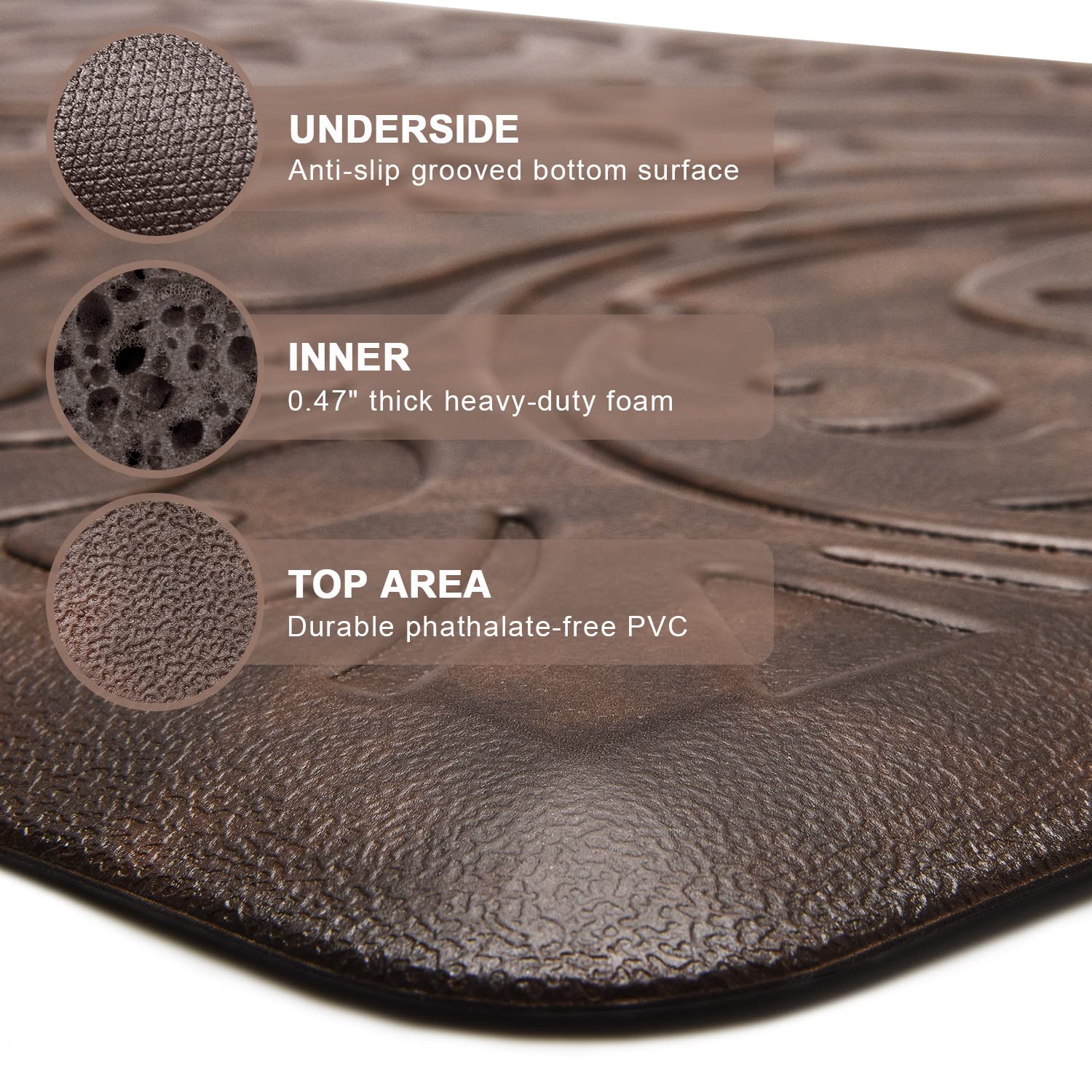 KMAT tapis en usage devant évier montrant soutien et anti-fatigue