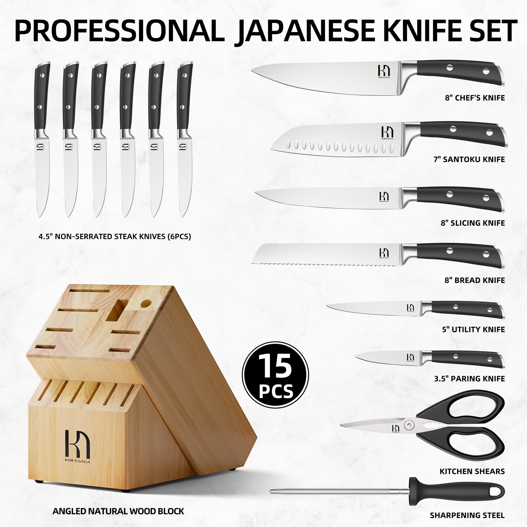 KnifeSaga comparaison taille montrant échelle des couteaux pour choix adapté