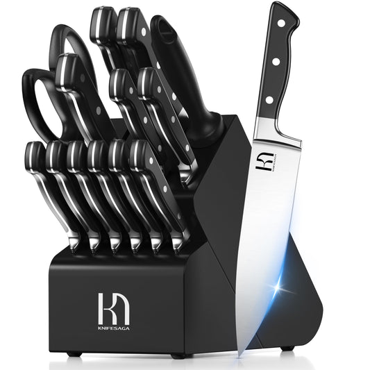 KnifeSaga ensemble bloc face montrant rangement organisé et gain de place