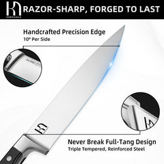 KnifeSaga gros plan lame en acier montrant finition et tenue de coupe