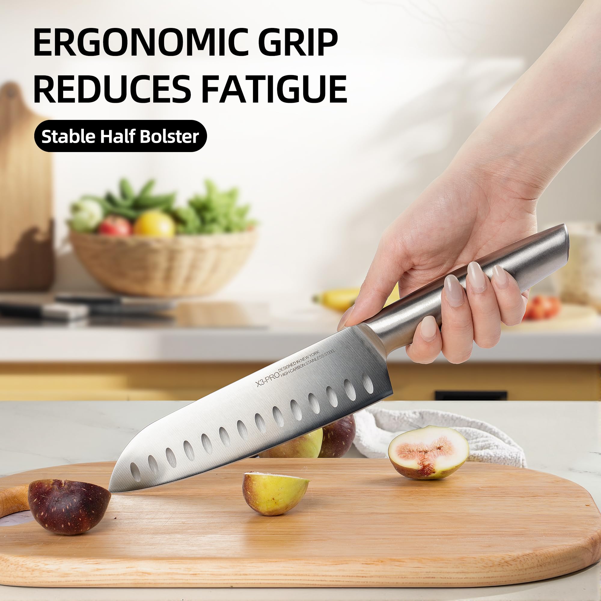 KnifeSaga poignée ergonomique gros plan pour confort et contrôle