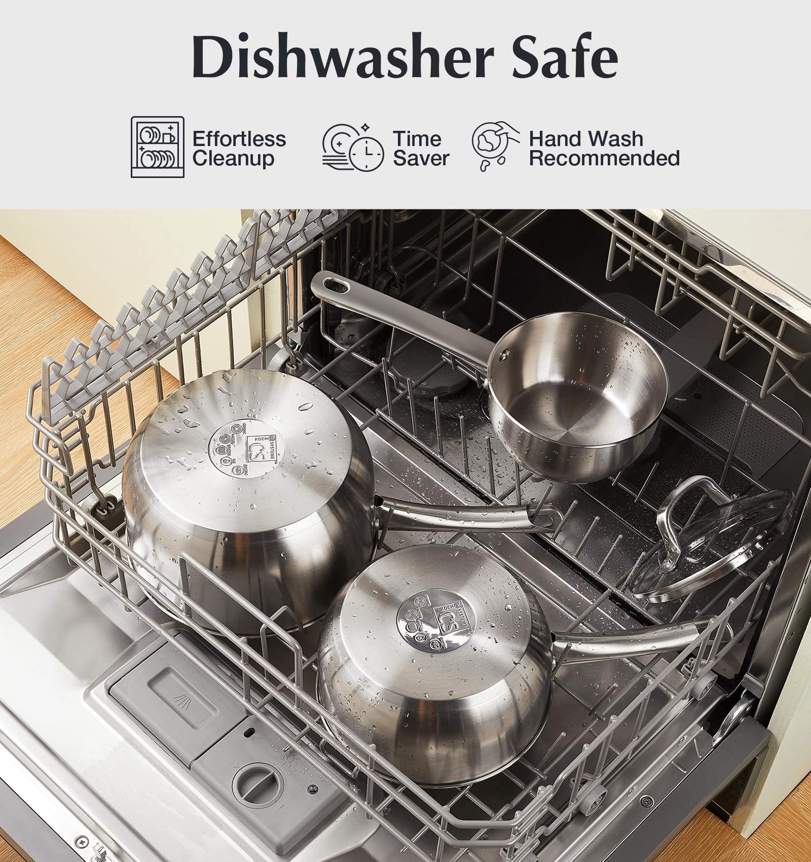 KOCH SYSTEME CS casserole comparée à ustensile pour visualiser taille 3 qt