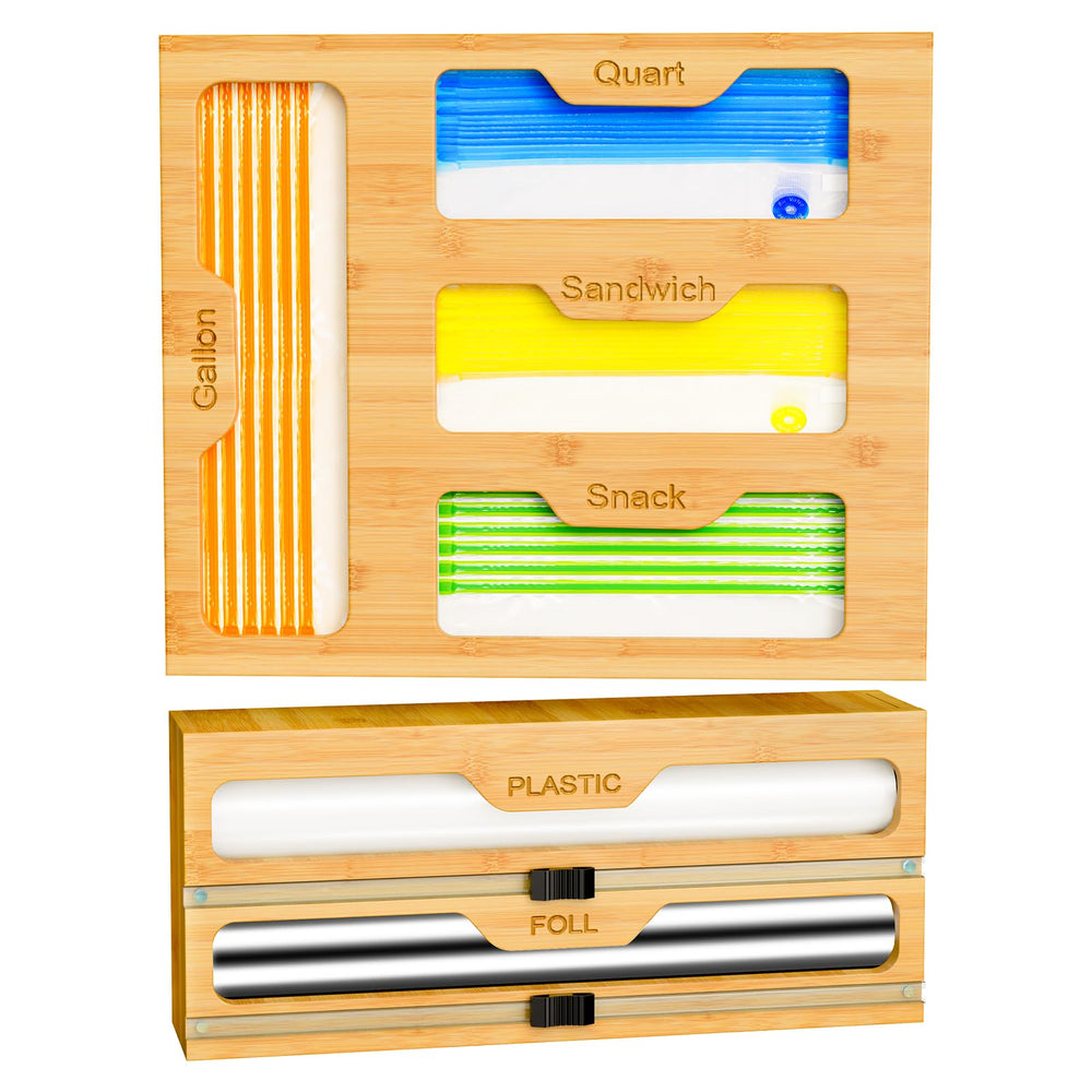 KOCWELL vue avant organiseur bambou montrant rangement ordonné