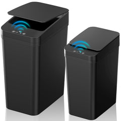 KOEYLE devant l’emballage montrant le duo de poubelles pour gain de place