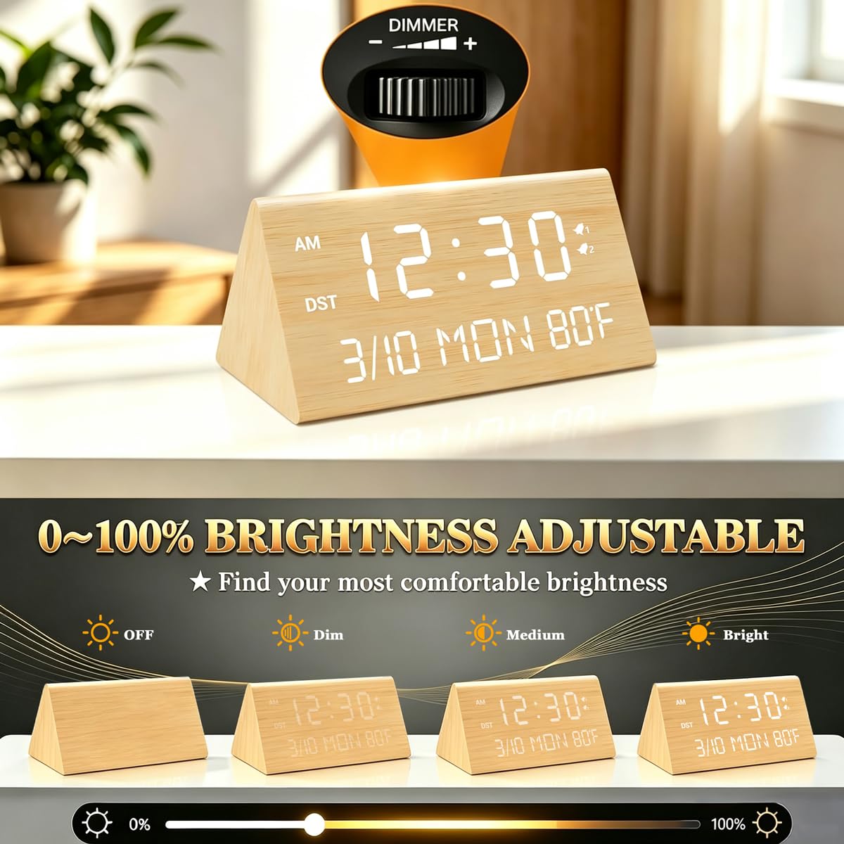 Kogonee alarmes et fonction snooze pour réveil flexible