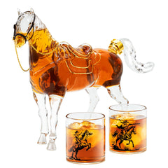 Kollea carafe devanture montrant silhouette cheval et style Western, élégance pour bar