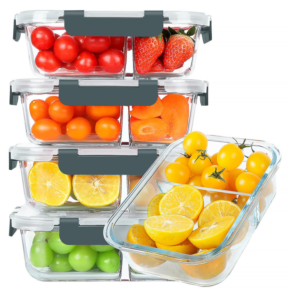 KOMUEE boîte repas 30 oz ouverte montrant capacité et compartiments, rangement optimisé