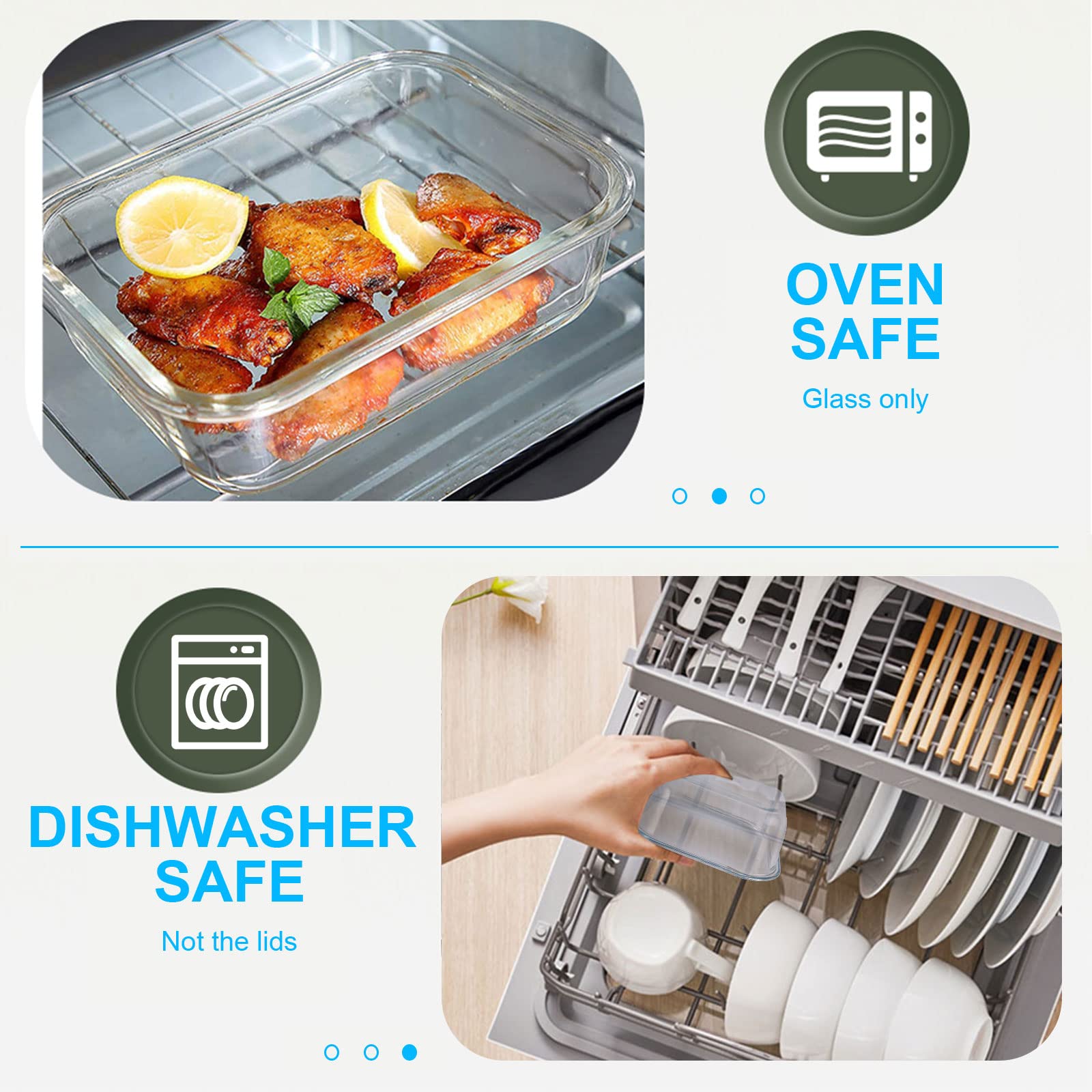 KOMUEE couvercle à verrouillage avec joint silicone bleu pour transport sans fuite