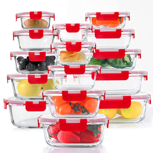 KOMUEE face avant du coffret montrant les contenants et couvercles rouges, gain d’organisation