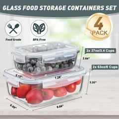 KOMUEE grand contenant 63oz ouvert, conserve de grandes portions et facilite la préparation des repas