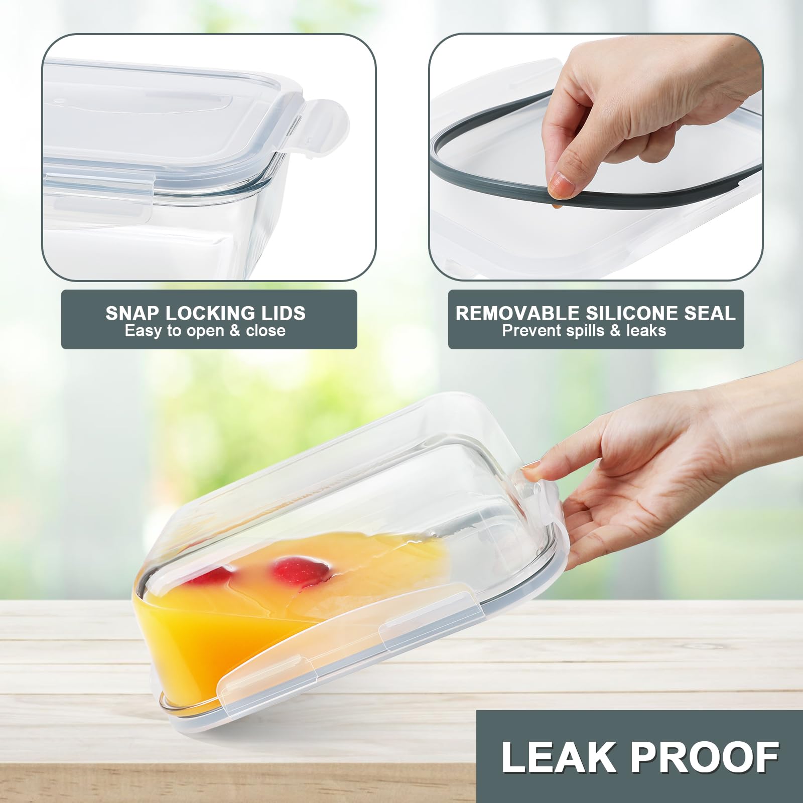 KOMUEE petit contenant 27oz prêt à emporter, portion individuelle pratique pour déjeuner