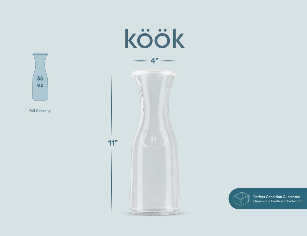 KooK ensemble de quatre carafes élégantes sur table