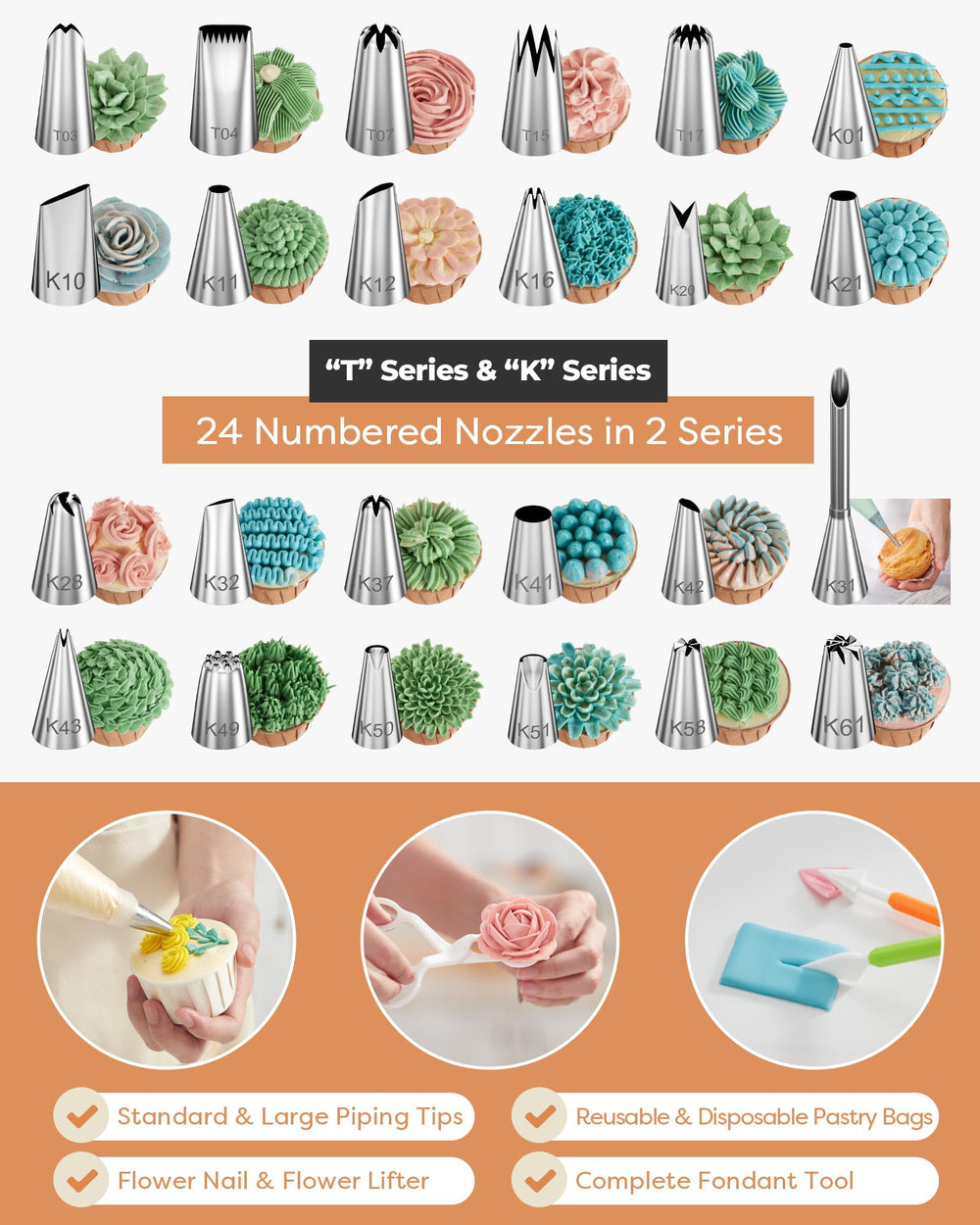Kootek outils fondant et peignes pour textures et détails soignés