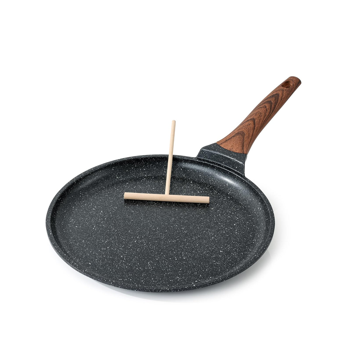 Kordisen poêle vue face montrant le diamètre et bord plat, cuisson uniforme