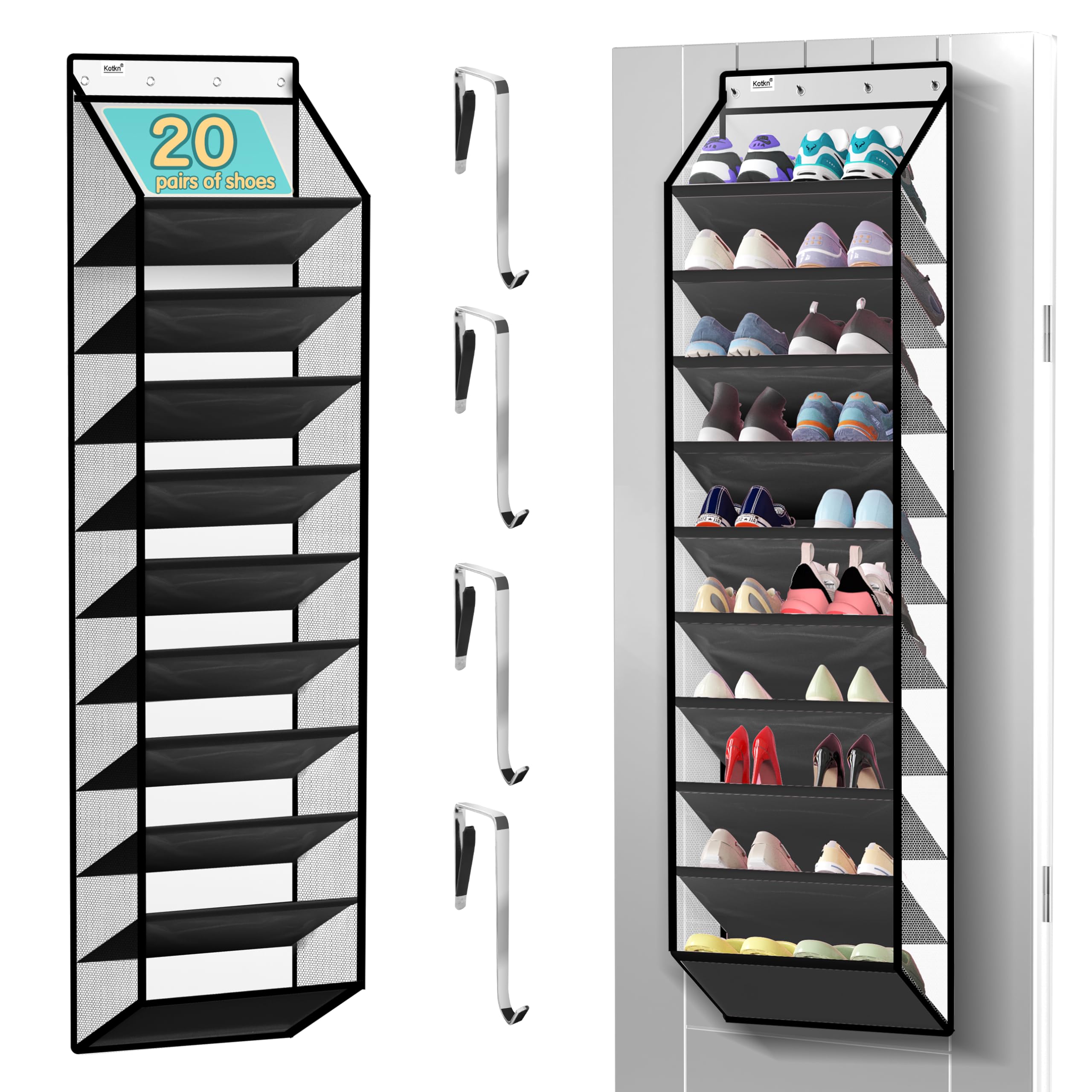 Kotkn face avant du porte-chaussures blanc piano montre capacité élevée