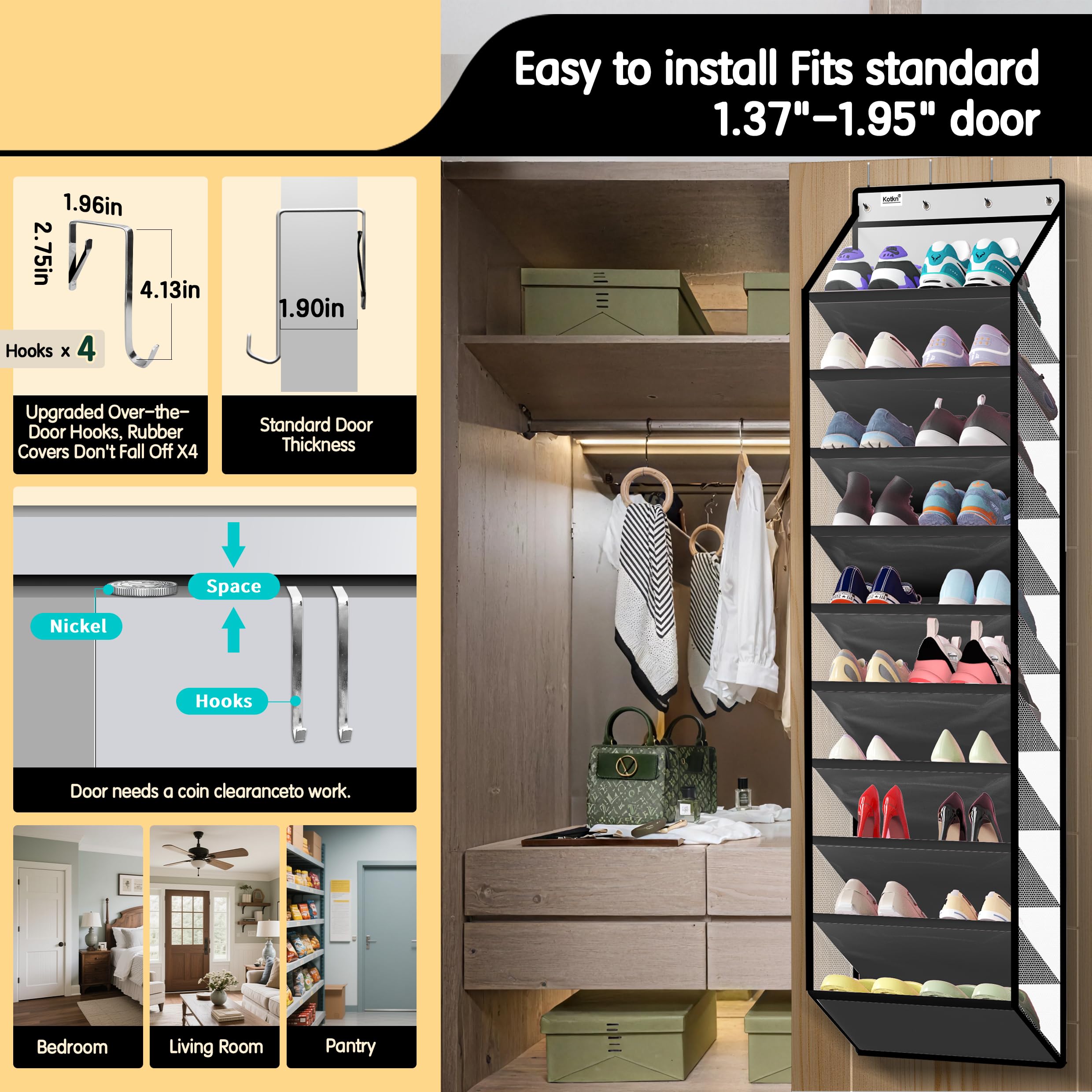 Kotkn comparaison taille montrant place pour bottes et baskets volumineuses