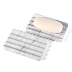 Koville porte‑savon en marbre Bianco Carrara face, élégance durable