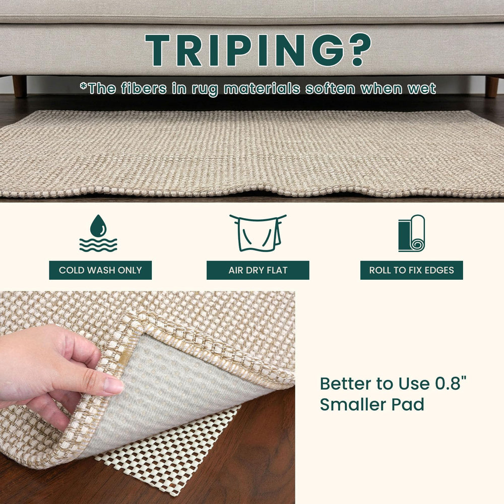 KOZYFLY tapis plié à la livraison montrant comment enlever plis et remise en forme