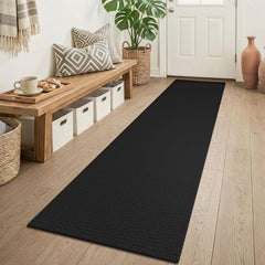 KOZYFLY face avant du tapis couloir montrant design noir/gris et protéger le sol