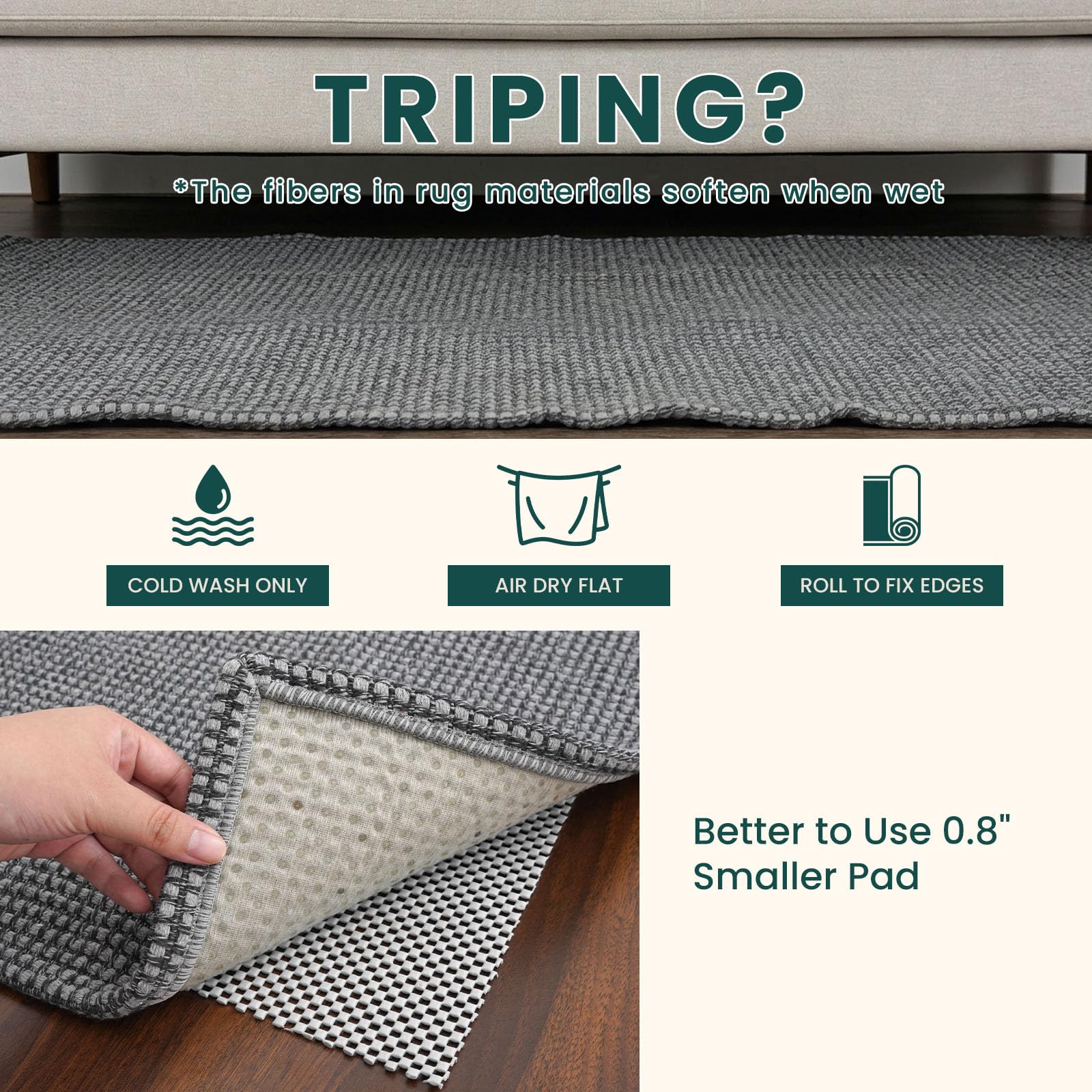 KOZYFLY tapis posé dans un couloir, sécurise le passage et décore