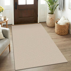 KOZYFLY tapis d'entrée face montrant design ivoire beige et accueil chaleureux